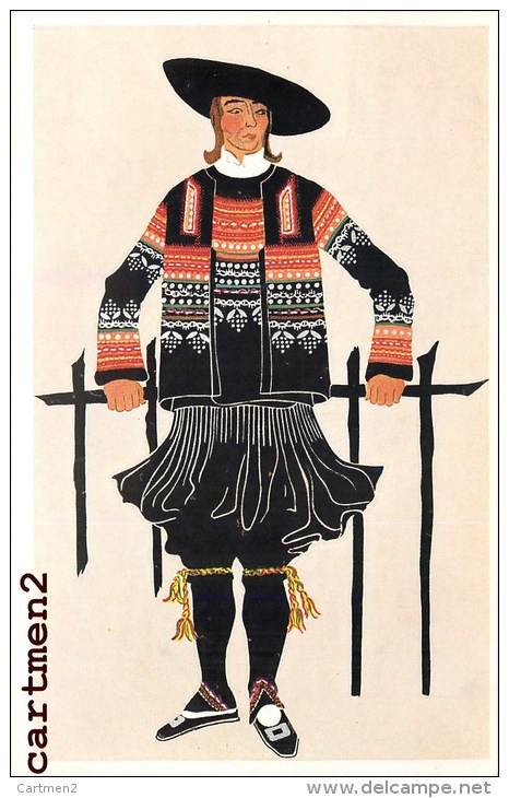 HOMME DES ENVIRONS D'ELLIANT ILLUSTRATEUR G. DE GARDILANNE ET E. MOFFAT FOLKLORE COSTUME - Elliant