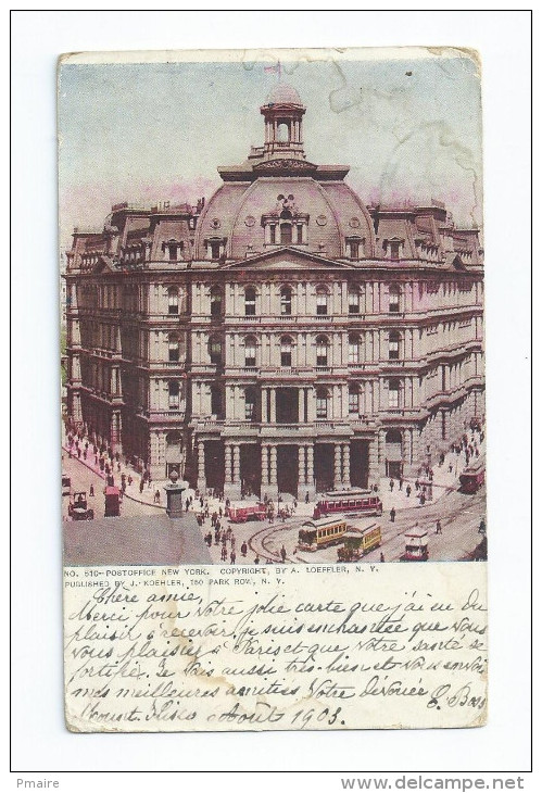 USA US NY Postoffice New York Précurseur 1903 - Autres Monuments, édifices