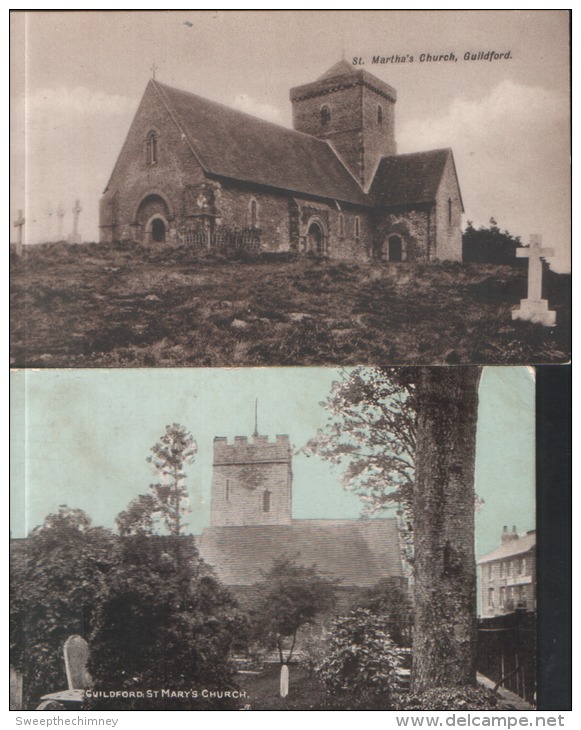 Two Postcards Of Guildford Churches Surrey - Surrey