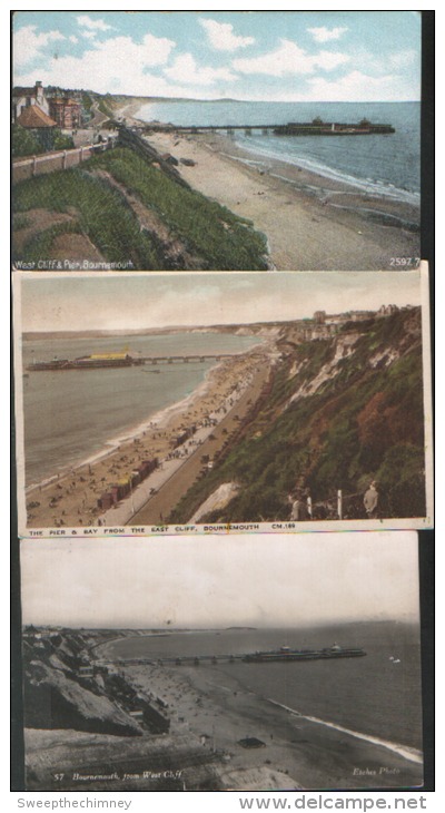 THREE BOURNEMOUTH POSTCARDS SHOWING THE PIER - Bournemouth (hasta 1972)