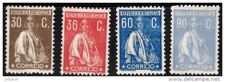 PORTUGAL 1920 Ceres (unsurfaced Paper) (Perf 12 X 11.5) 4 Values Mint - Unused Stamps