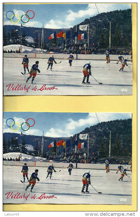 VILLARD DE   LANS  JEUX OLIMPIQUE 1968 MATCH DE HOCKEY SUR GLACE  AVEC TIMBRES - Giochi Olimpici