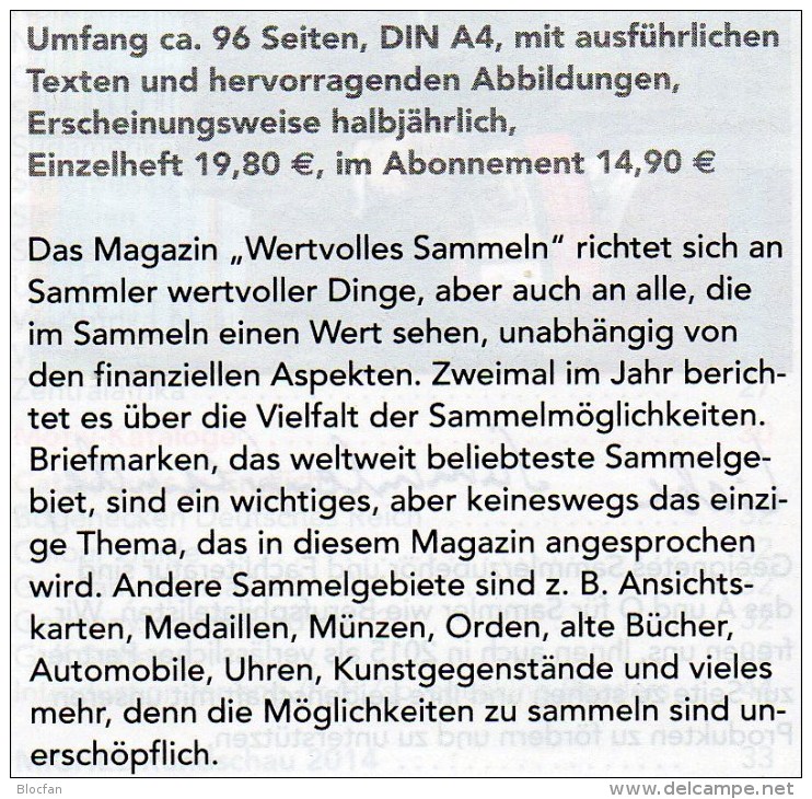 Sammel-Objekt Luxus Wertvolles Sammeln MICHEL 1/2014+2/2015 Neu 30€ Information Of The World Special Magacine Of Germany - Material Und Zubehör