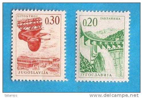 1966 X  1155-56  JUGOSLAVUJA  DEFINITIVE HIDROZENTRALA - JABLANICA TURBINE - Neufs