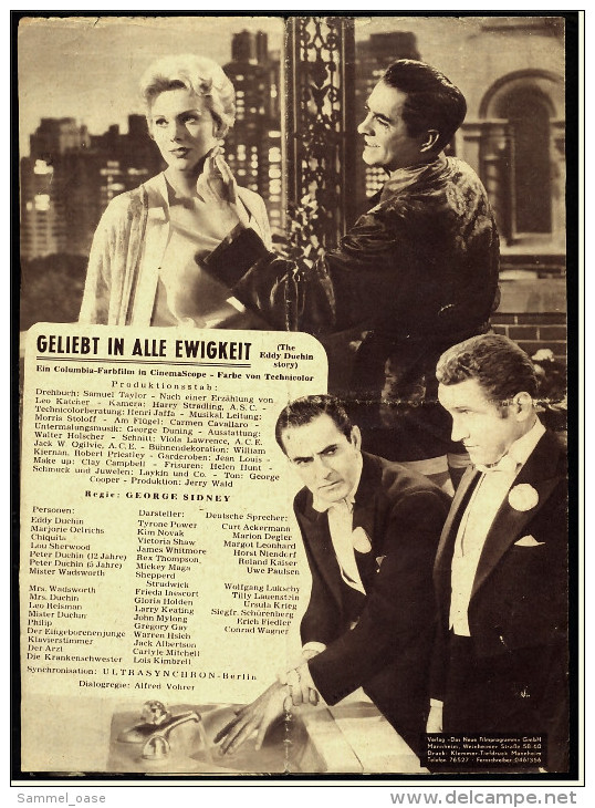 Das Neue Film-Programm Von Ca. 1956  -  "Geliebt In Alle Ewigkeit"  -  Mit Tyrone Power , Kim Nowak - Revistas