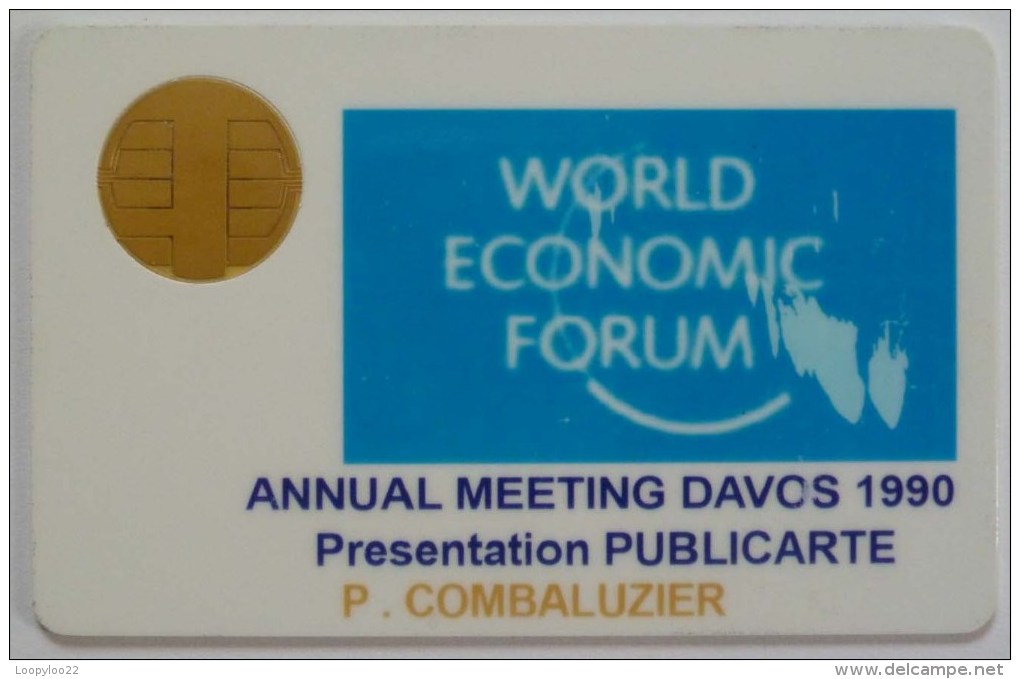 FRANCE - World Economic Forum - Davos 1990 - Test / Demo Smart Card - Bull - Internas