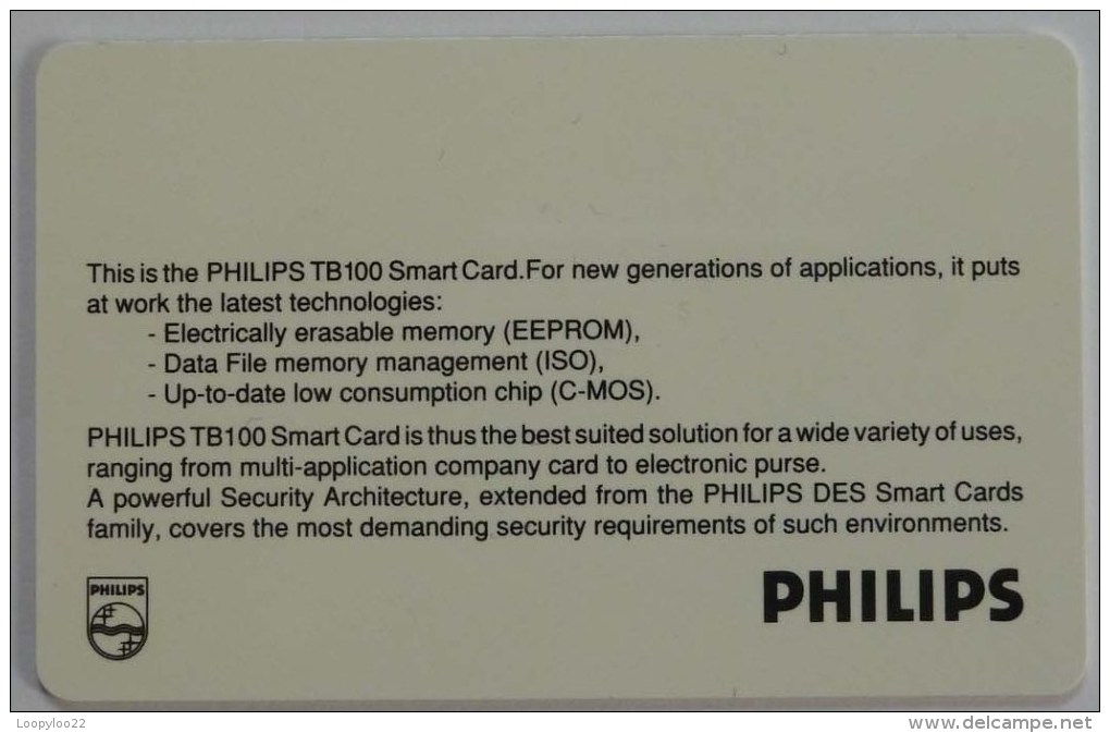 FRANCE - Philips - Demo / Test - Smart Card - TB100 - Mint - Privées