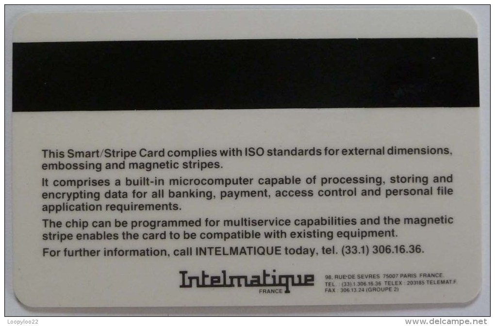 FRANCE - Early Smart Card - Intelmatique - SC1 Chip - 1984 - Privat