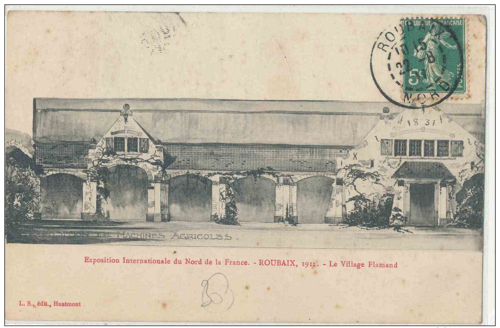 59 ROUBAIX EXPOSITION 1911 PAVILLON MADAGASCAR - Roubaix