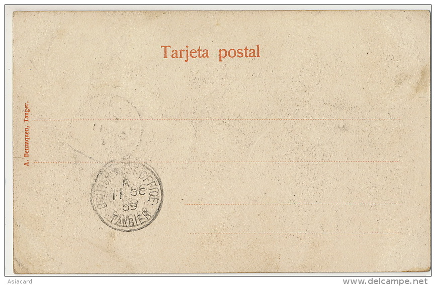 Tanger Ouvrieres Arabes Edit A. Benzaquem Cachet British Post Office Tangier 1909 - Tanger