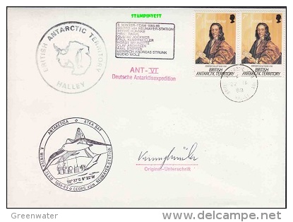 British Antarctic Territory 1988 Halley Cover Diff. Ca + Signature (20430) - Andere & Zonder Classificatie