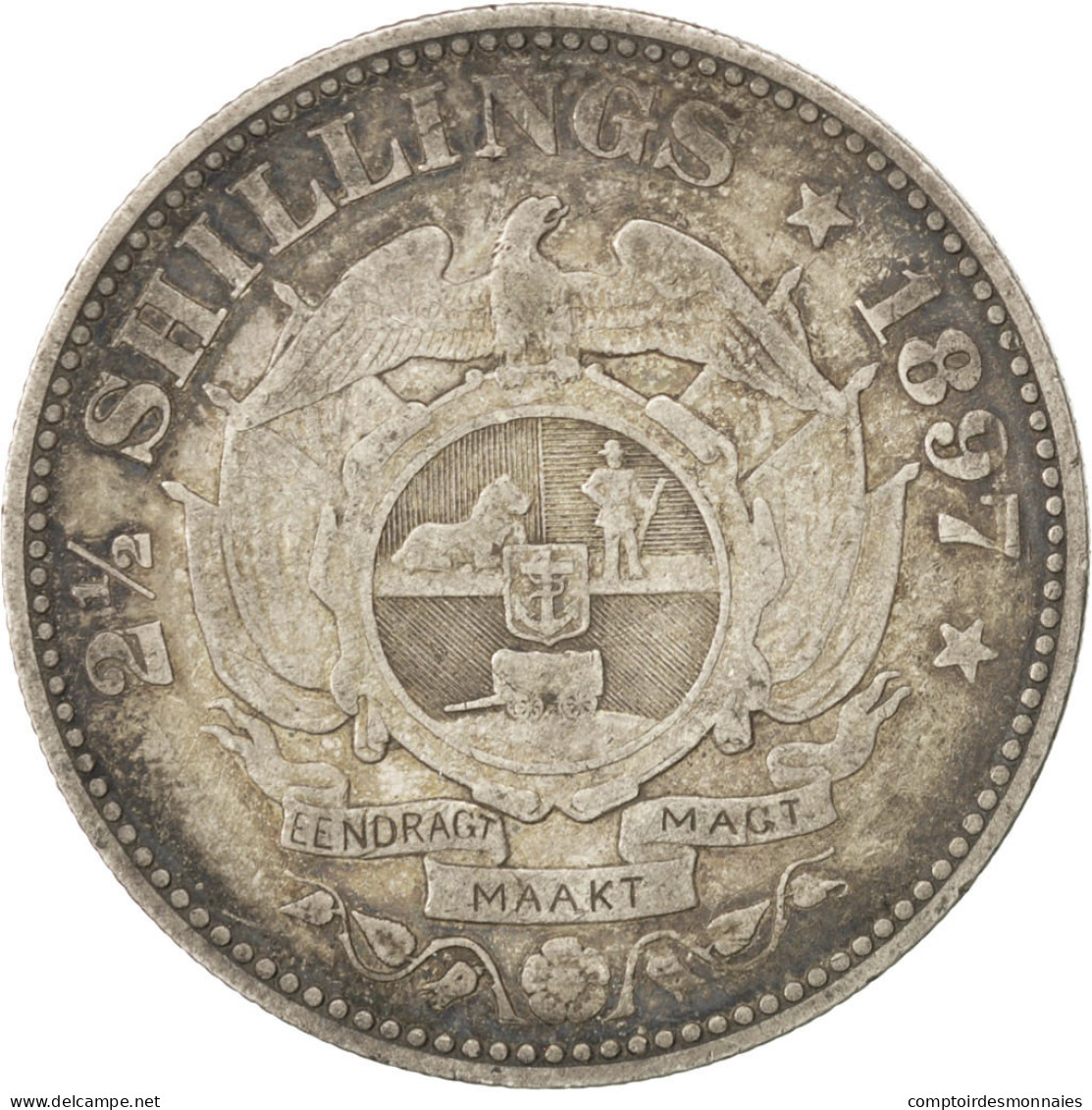 Monnaie, Afrique Du Sud, 2-1/2 Shillings, 1897, TB+, Argent, KM:7 - Südafrika