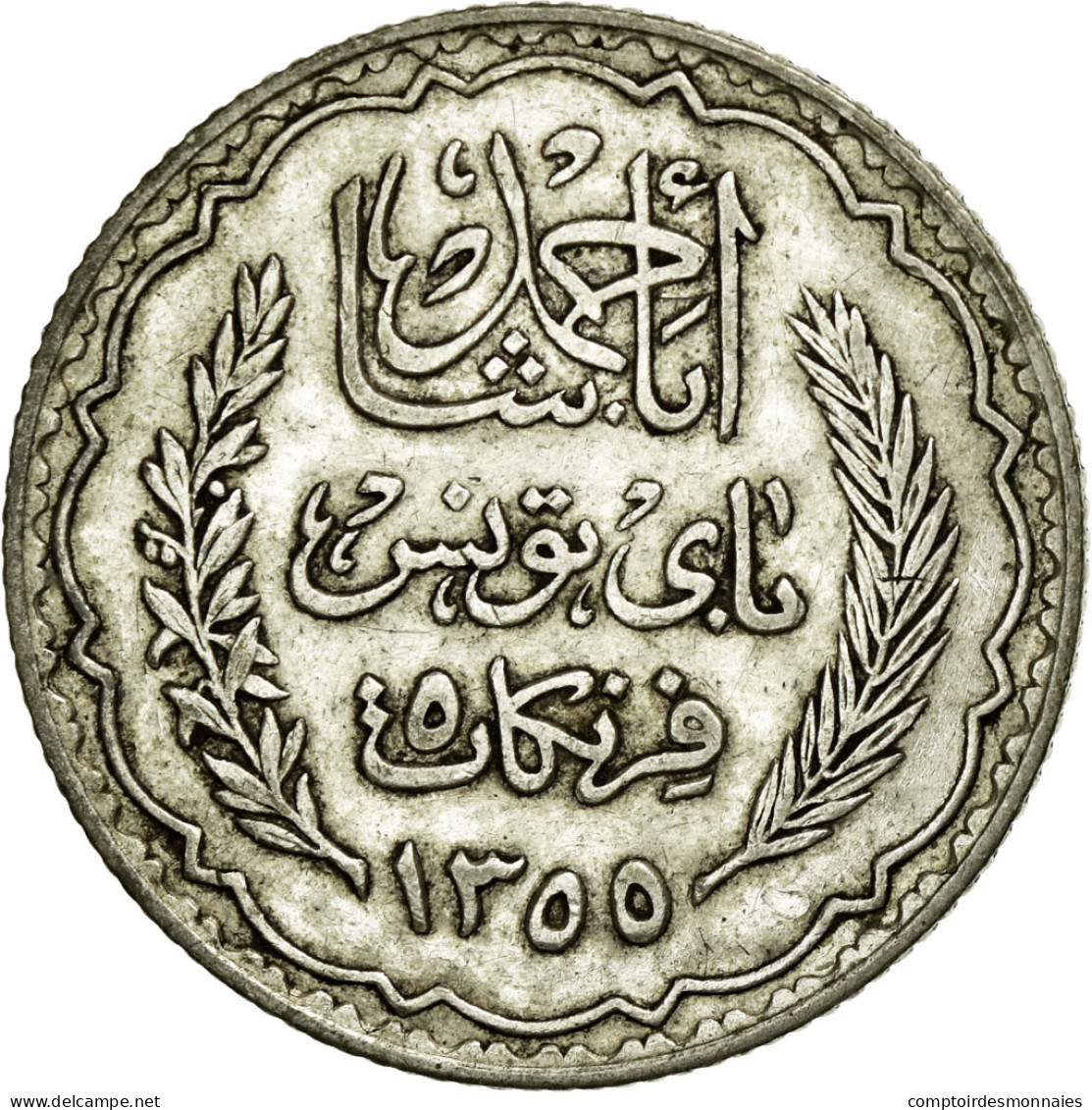 Monnaie, Tunisie, Ahmad Pasha Bey, 5 Francs, 1934, Paris, SUP, Argent, KM:261 - Tunisie