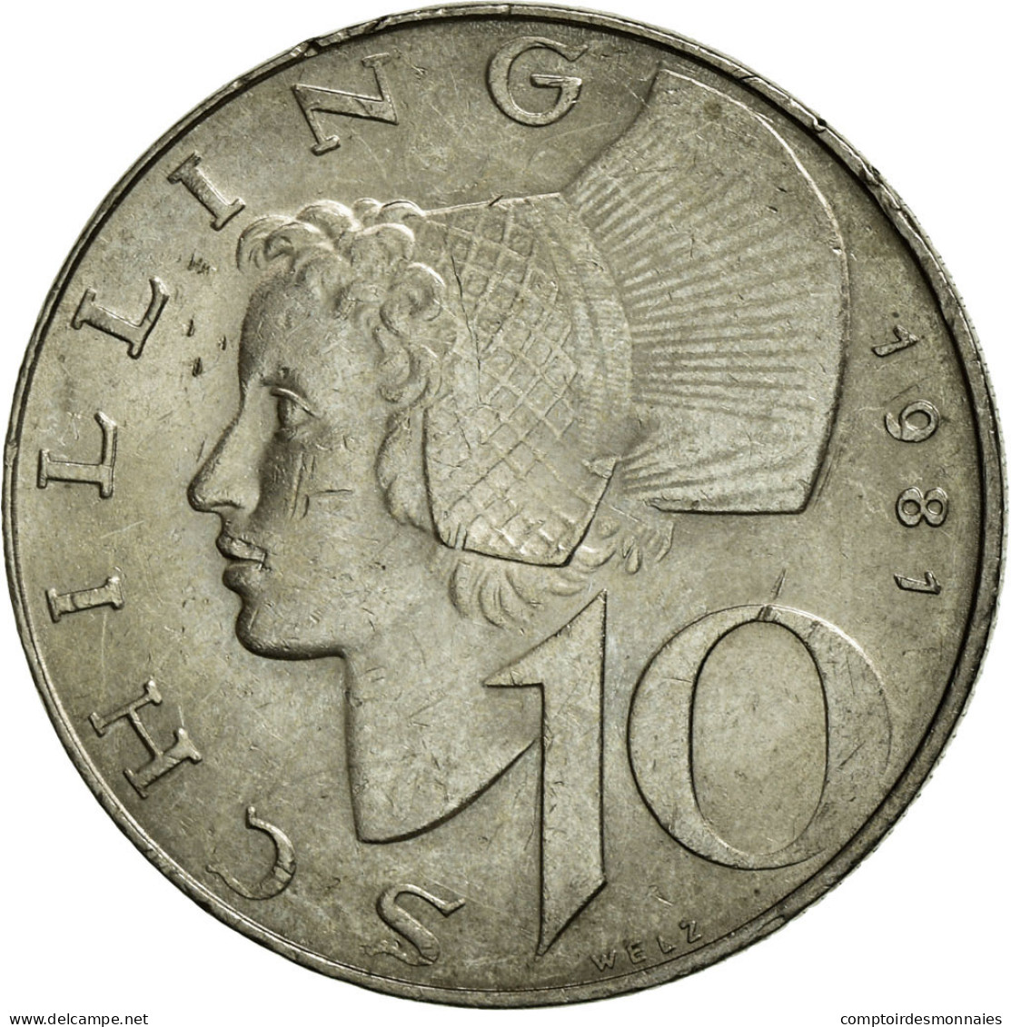 Monnaie, Autriche, 10 Schilling, 1981, TTB, Copper-Nickel Plated Nickel, KM:2918 - Autriche