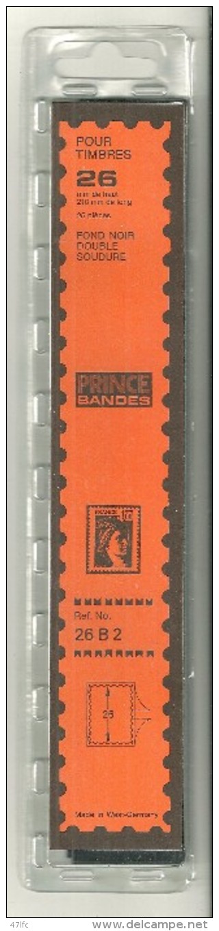 Pochette De 25 Bandes De Protection Pour Timbres PRINCE BANDES 26 Mm - Réf. 26 B 2. Neuf Sous Blister - Autres & Non Classés