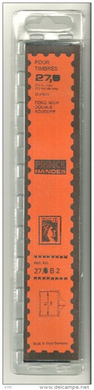 Pochette De 25 Bandes De Protection Pour Timbres PRINCE BANDES 27 Mm - Réf. 27 B 2. Neuf Sous Blister - Autres & Non Classés