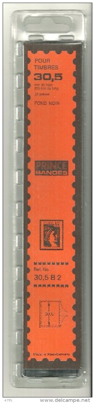 Pochette De 25 Bandes De Protection Pour Timbres PRINCE BANDES 30,5 Mm - Réf. 30,5 B 2. Neuf Sous Blister - Autres & Non Classés