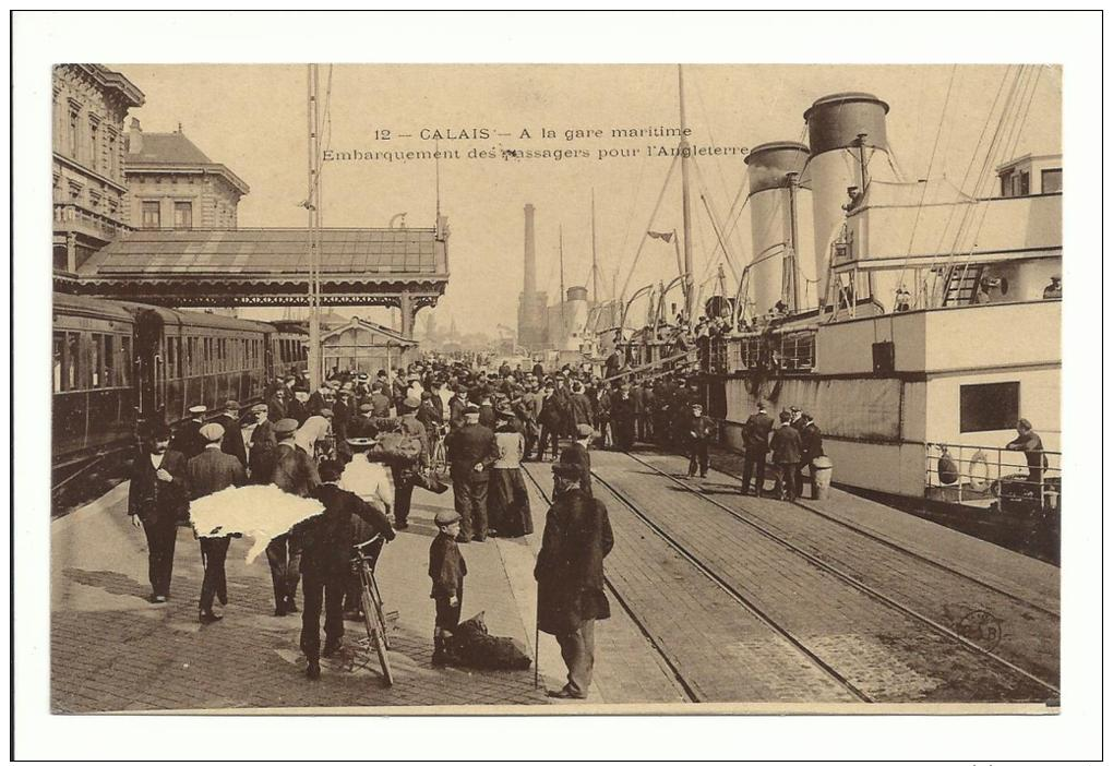 62 - CPA - C.A.B - CALAIS - A La Gare Maritime - Embarquement Des Passagers Pour L'Angleterre - ( PAS DE CALAIS ) - Calais