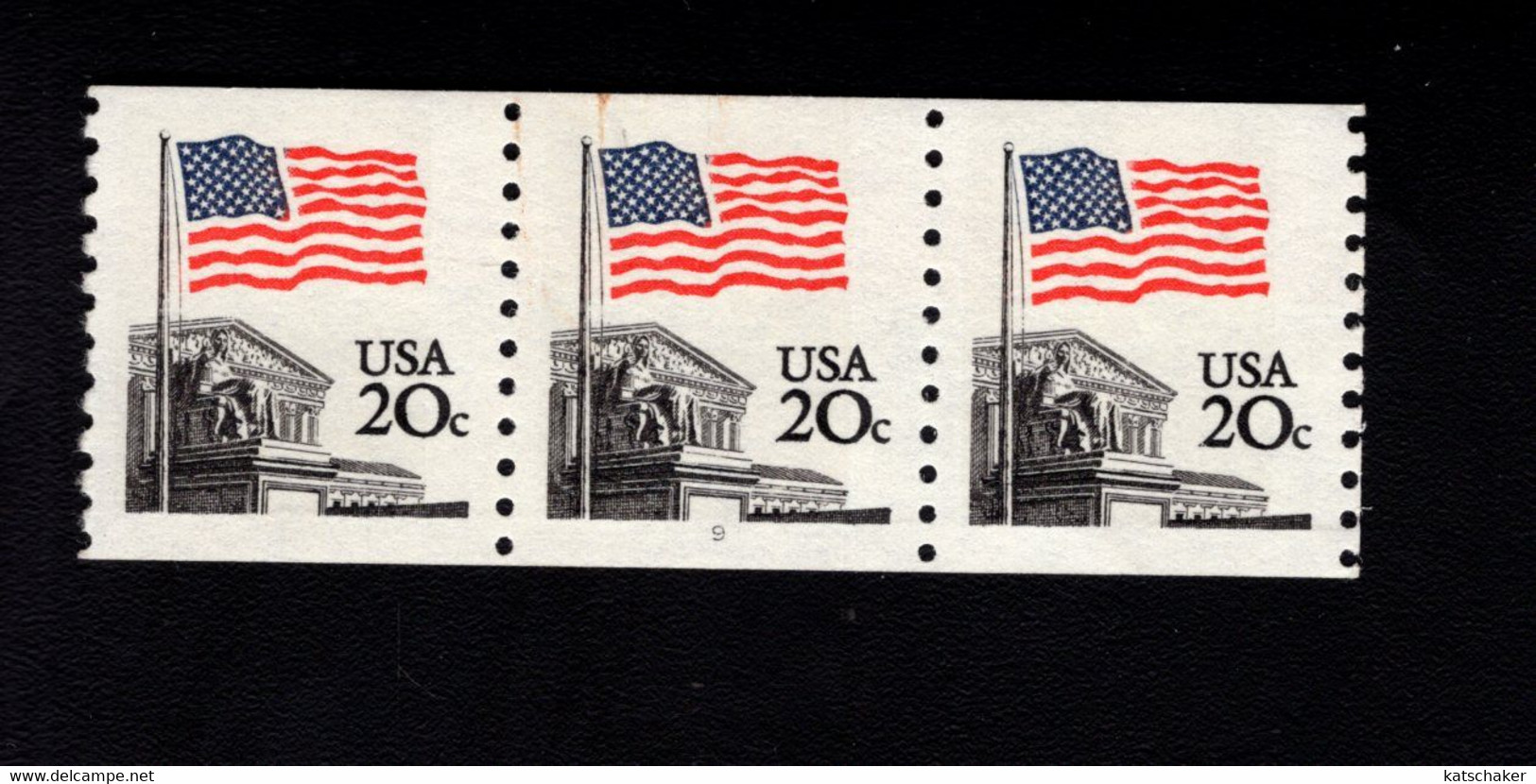 307088729 SCOTT 1895A POSTFRIS MINT NEVER HINGED POSTFRISCH EINDWANDFREI FLAG OVER SUPREME COURT PCN3  PLATE 9 - Rollenmarken (Plattennummern)