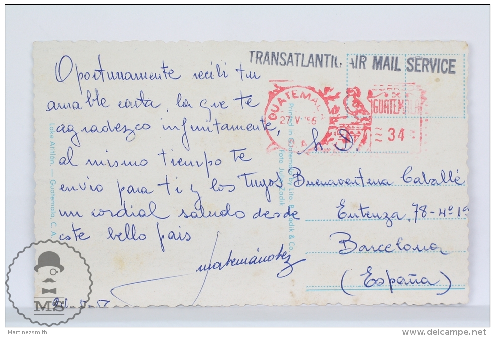 Vintage 1950´s  Guatemala Postcard - Lake Atitlan - Posted - Guatemala