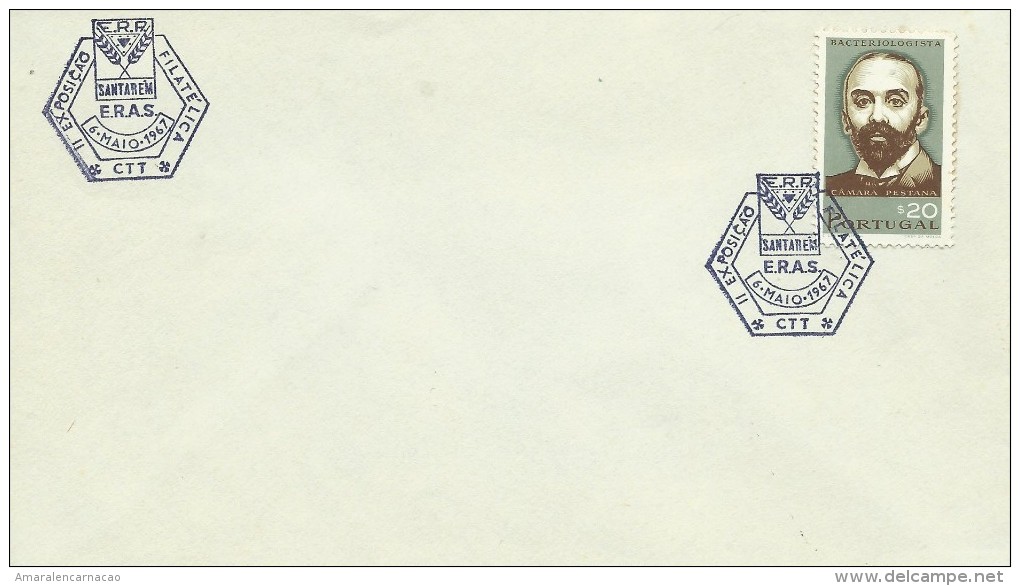 TIMBRES - STAMPS - MARCOPHILIE - PORTUGAL - CACHET II EXPOSITION PHILATELIQUE - SANTARÉM 06-05-1967 - Postal Logo & Postmarks