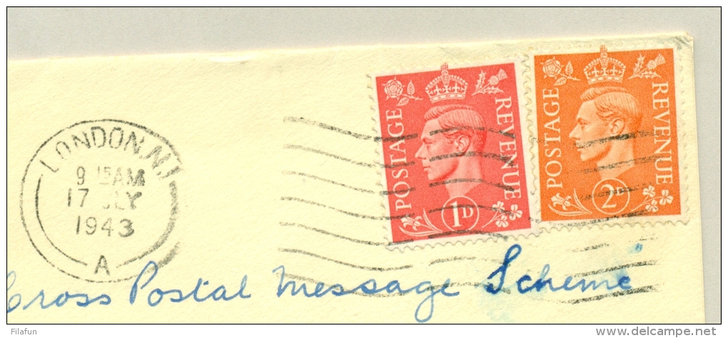 UK - 1943 -  Censored Cover London To Red Cross In Geneva - Brieven En Documenten