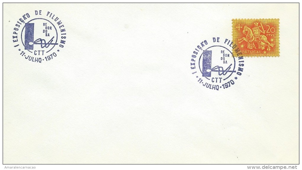 TIMBRES - STAMPS - MARCOPHILIE - PORTUGAL - CACHET I EXPOSITION DE FILUMENISMO - REBORDOSA 11-07-1970 - Postal Logo & Postmarks