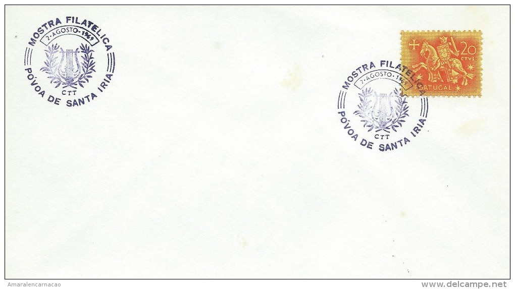 TIMBRES - STAMPS - MARCOPHILIE - PORTUGAL - CACHET  EXPOSITION PHILATELIQUE - PÓVOA DE SANTA IRIA 02-08-1969 - Maschinenstempel (Werbestempel)