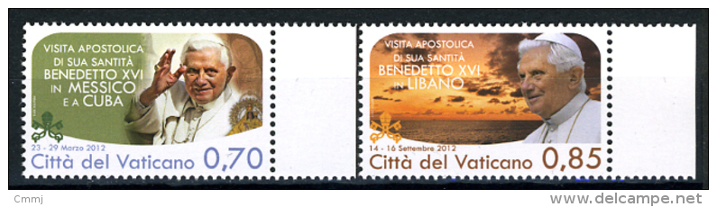 2013 - VATICANO - VATICAN - I VIAGGI DI PAPA BENEDETTO XVI NEL MONDO &#8722; 2012 - Serie -  MINT - NH - Unused Stamps