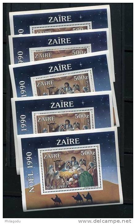 Bloc NOEL 1990   5 Blocs Neufs ++  Cote 25 E - Unused Stamps