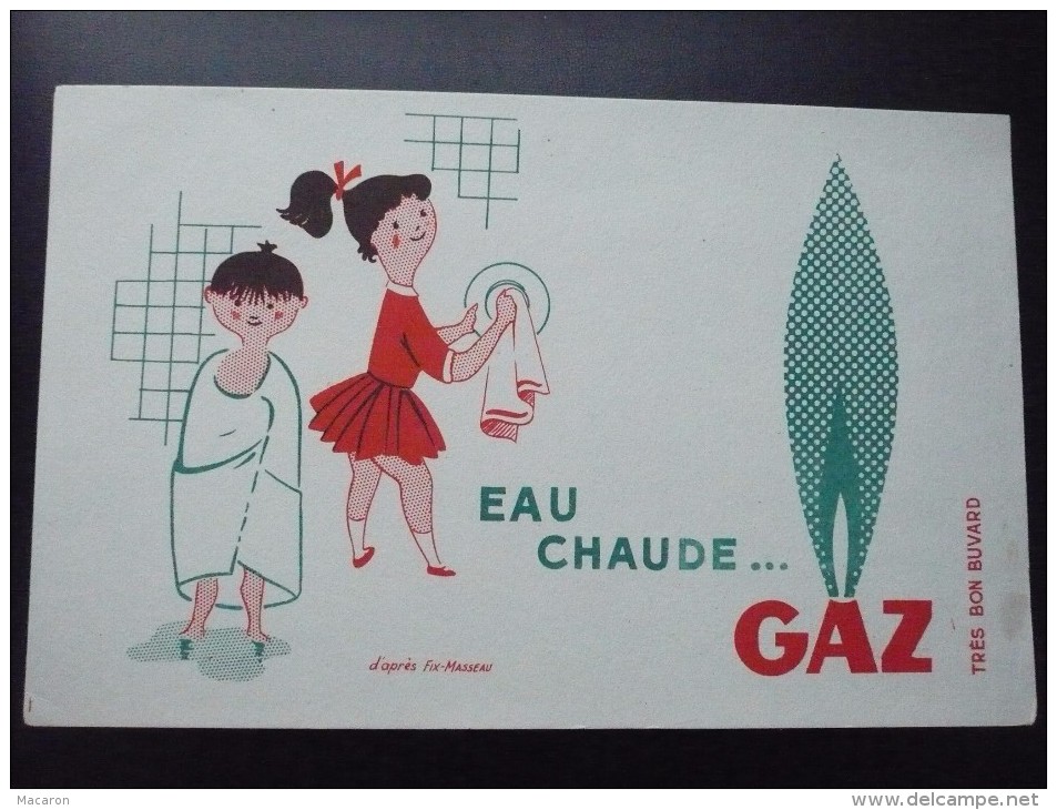 3 BUVARDS Sur Le GAZ. Dessins De FIX-MASSEAU. Années 50. Chauffage Cuisine Eau Chaude Famille Enfants.TBEtat - Electricity & Gas