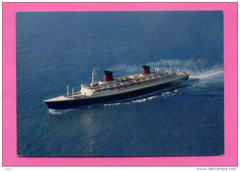 Carte PUB DOLCYMENE S/s "FRANCE" Cie Gie TRANSATLANTIQUE 66.348T. - Oblitération Port Payé De MONTREUIL - Piroscafi