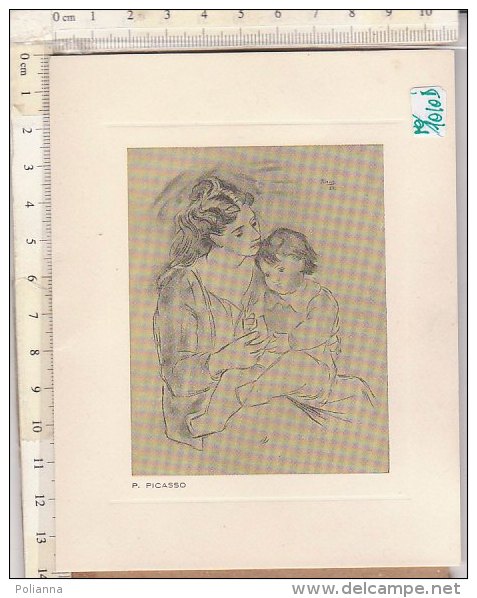 PO1010D# BIGLIETTO PARTECIPAZIONE NASCITA - CRAVEGGIA 1962 - BEBE' - MAMMA CON BAMBINO - DISEGNO PICASSO - Naissance & Baptême