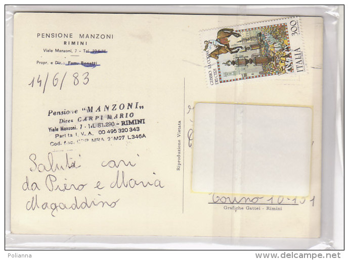 PO1296D# RIMINI - PENSIONE MANZONI  VG 1983 - Rimini