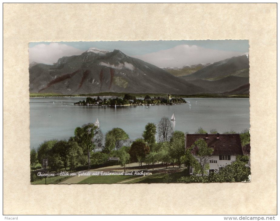 52712   Germania,  Chiemsee,   Blick   Von  Gstadt Auf  Fraueninsel Und Hochgern,  NV(scritta) - Rosenheim