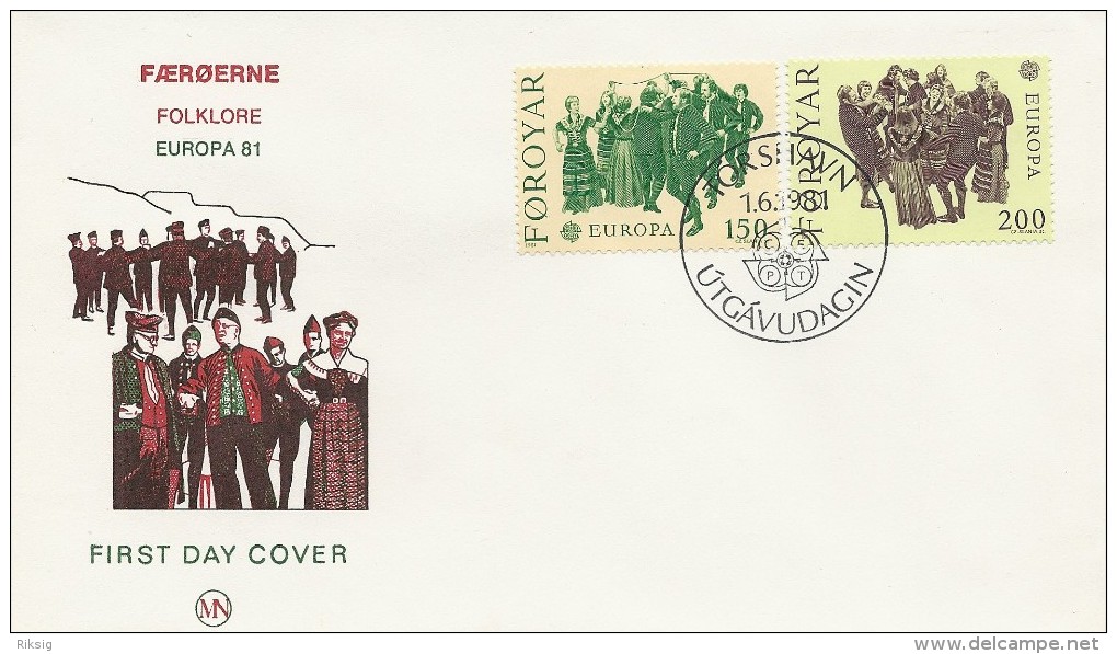 Europe - Cept    1981    Fdc  Folklore   Faroe Islands    H-269 - 1980