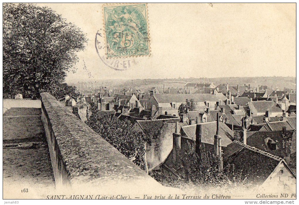 SAINT AIGNAN VUE PRISE DE LA TERRASSE DU CHATEAU 1905 (LOTS15) - Saint Aignan