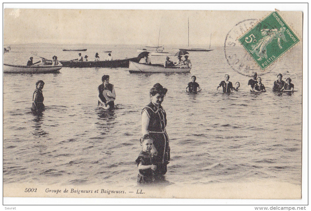 Groupe De Baigneurs Et Baigneuses. - ED LL - Schwimmen