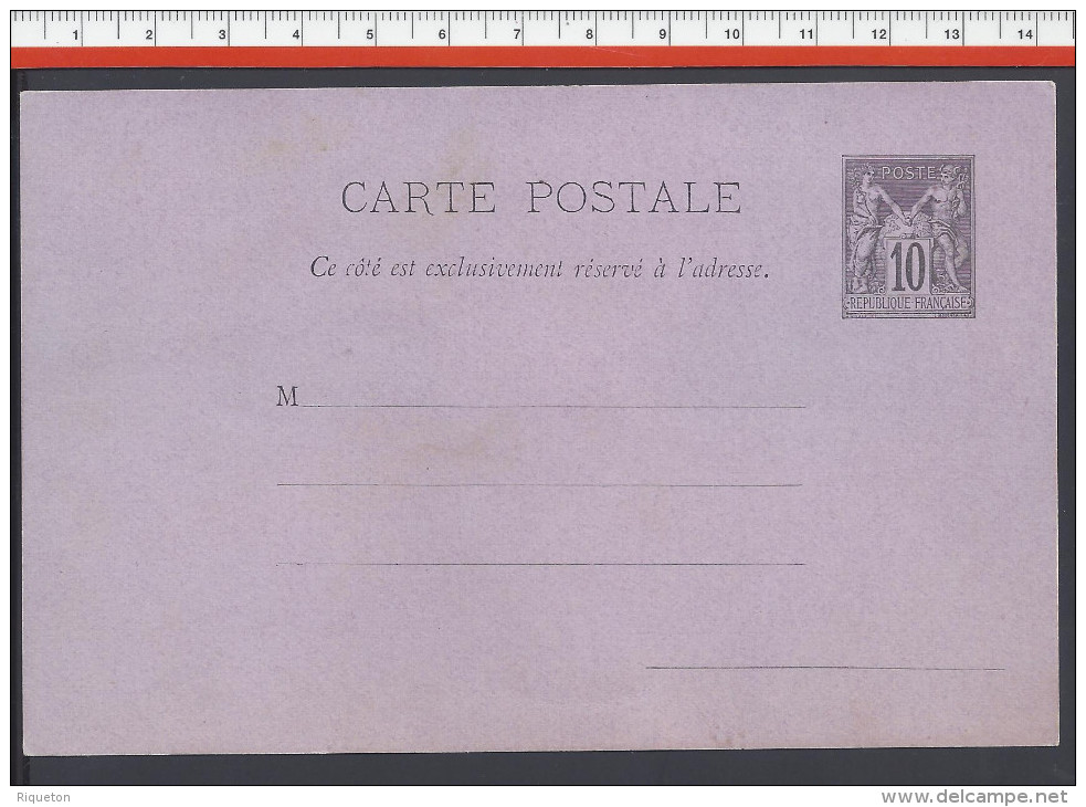 FR -  CARTE ENTIER POSTAL NEUVE AU TYPE SAGE - - Cartes Postales Types Et TSC (avant 1995)