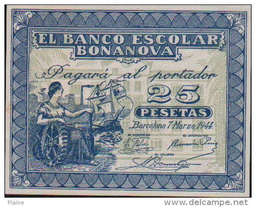 25 Pesetas-EL BANCO ESCOLAR BONANOVA - 25 Pesetas