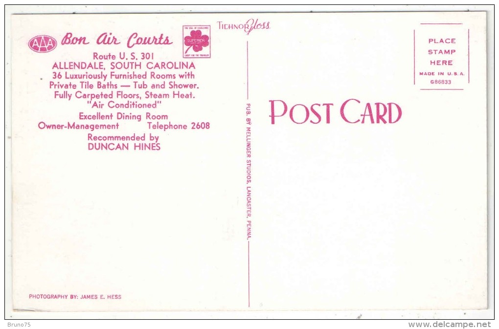 Bon Air Courts, Route U.S. 301, Allendale, South Carolina - Autres & Non Classés