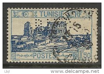 TUNISIE , Protectorat Français ; Perforé , Perfin ; " B.L.F.C " , 1 Fr 50,Amphithéâtre D'El Djem , 1926-1928 , N° YT 140 - Oblitérés