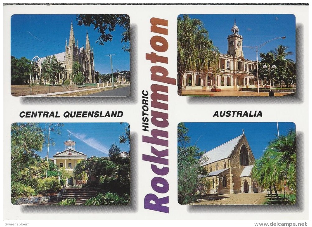 AU.- Rockhampton. Cental Queensland. St. Joseph's Cathedral. St. Paul's Cathedral. Grammer School. 2 Scans - Rockhampton