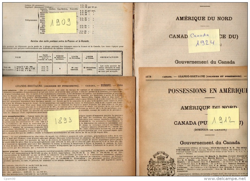 Annuaire - CANADA - Année 1893 - 1909 - 1912 - 1924 - Quatre Années - édition Didot-Bottin - Telefonbücher