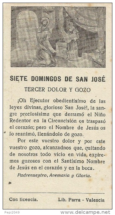 ES345 -  SIETE DOMINGOS DE SAN JOSE - TERCER DOLOR Y GOZO - Otros & Sin Clasificación