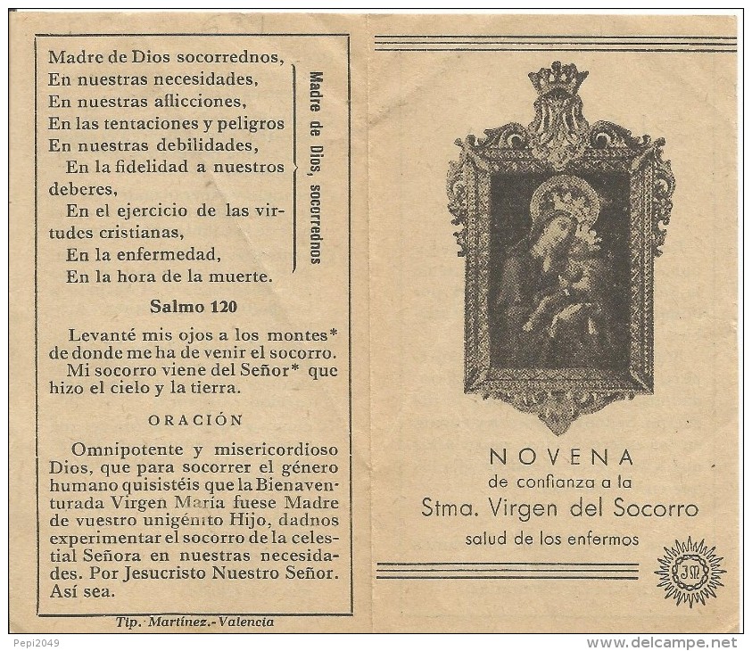 ES298 - NOVENA DE CONFIANZA A LA SANTISIMA VIRGEN DEL SOCORRO - Otros & Sin Clasificación