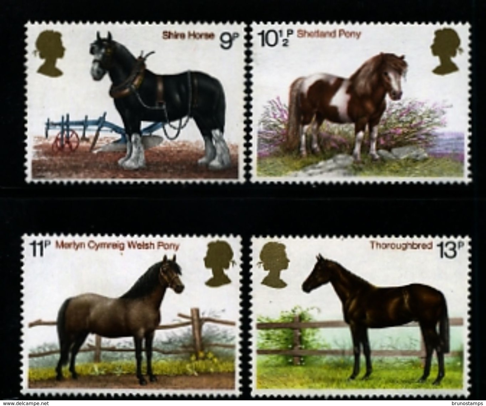 GREAT BRITAIN - 1978  HORSES   SET MINT NH - Unused Stamps