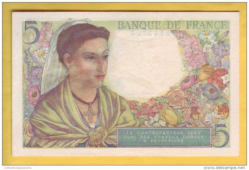 BILLET FRANCAIS - 5 Francs Berger 5-8-1943 NEUF - 5 F 1943-1947 ''Berger''