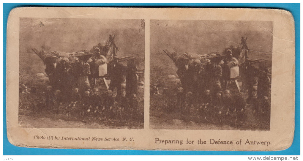 PREPARING FOR THE DEFENCE OF ANTWERPEN - Old Stereoscope Annciene Stereo Photo Card Carte Stéréoscopique BELGIUM BELGIE - 1914-18