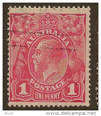 AUSTRALIA 1914 1d Carmine-pink SG 21ce U #LV63 - Used Stamps